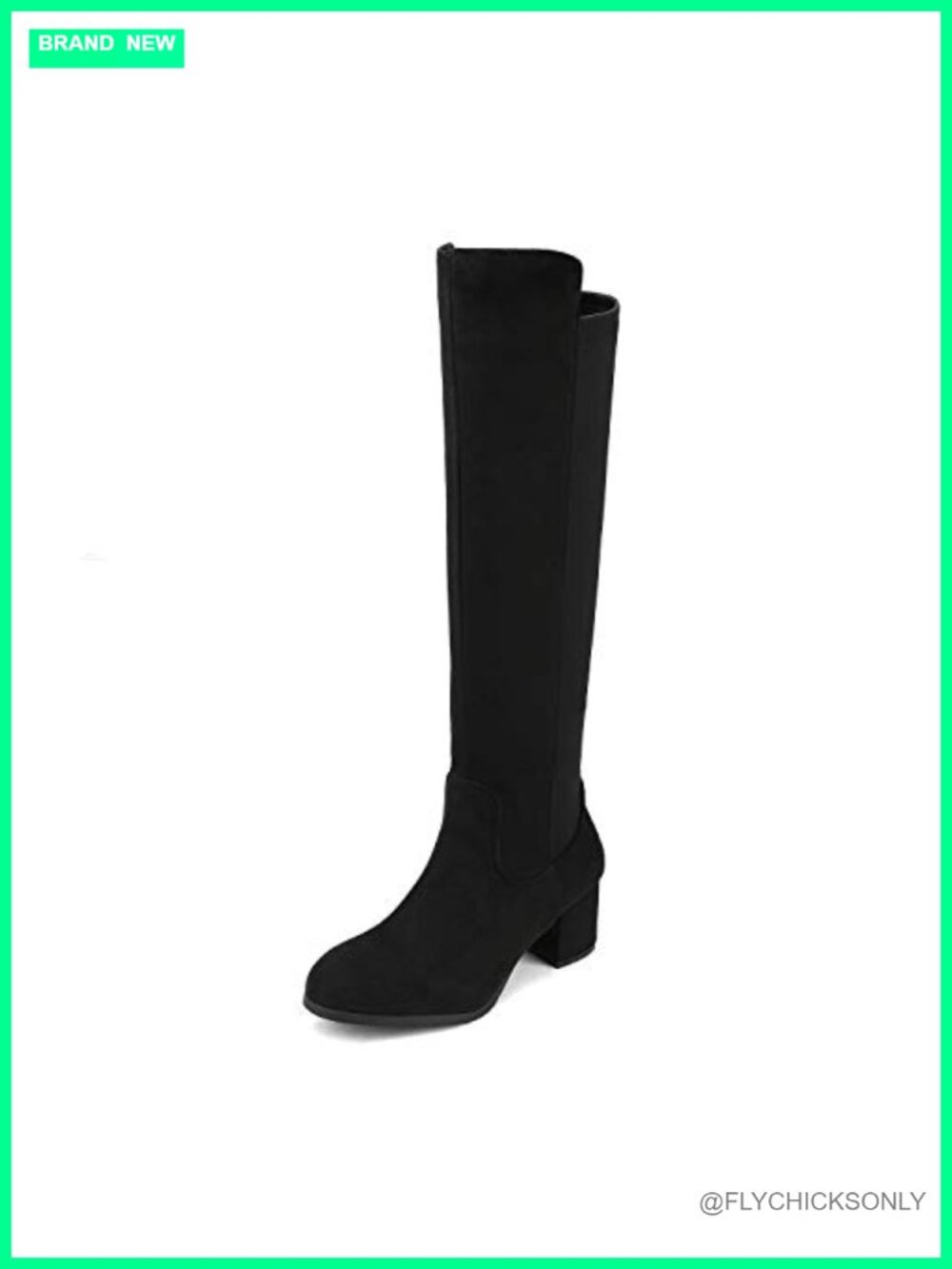 Women's Knee High Stretchy Faux Suede Fashion Boots Block Heel